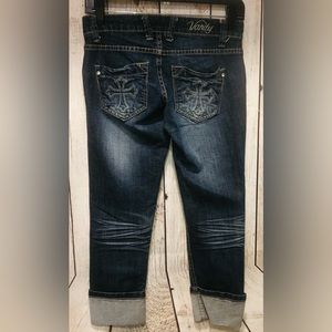 VANITY CrossPocket Denim Cuffed Kennedy Capris Size 24 Women’s